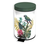 Douceur d'Intérieur, Poubelle à Pédale (3 l) Equatorial Vert, Métal Imprimé