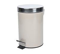 douceur d'intérieur, Poubelle à Pédale (3 l) Metalia Taupe, Métal Uni