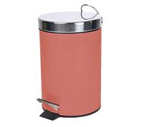 Douceur d'Intérieur, Poubelle à Pédale (3 l) Metalia Terracotta, Métal Uni