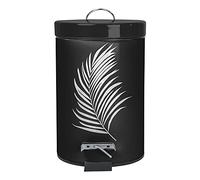 Douceur d'Intérieur, Poubelle à Pédale (3 l) Orbella Noir/Argent, Métal