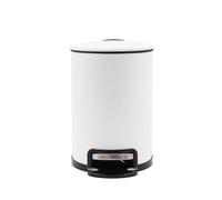 Douceur d'Intérieur, Poubelle de Salle de Bain (3 l) Metaline Blanc, Métal Mat