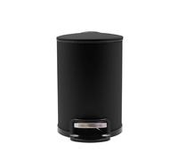Douceur d'Intérieur, Poubelle de Salle de Bain (3 L) Metaline Noir, Métal Mat