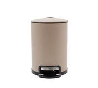 Douceur d'Intérieur, Poubelle de Salle de Bain (3 L) Metaline Taupe, Métal Mat