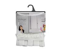 Douceur d'Intérieur Poupette Paire Droite Passants Voile Sable Rayures, Polyester, Gris, 90x60 cm