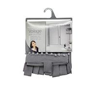 Douceur d'Intérieur Poupette Paire Droite Passants Voile Sable Rayures, Polyester, Taupe, 120x60 cm