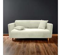 Douceur d'Intérieur, Protège Canapé Extensible (225 x 245 x 60 cm) Sacha Blanc, Polyester Gaufré