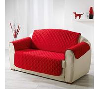 Protege canape matelasse 223 x 179 cm microfibre unie club Rouge Rouge G