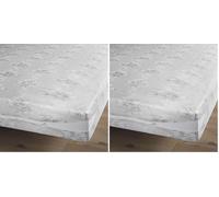 douceur d'intérieur, Rénove-Matelas (140 x 190 cm) Rena Gris, Maille Extensible (Lot de 2)