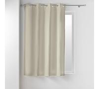 Douceur d'Intérieur, Rideau à Oeillets (135 x 180 cm) Micropolar Lin, Isolant Thermique