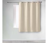 Rideau court occultant 135x180 cm - 90% obscurcissant, 6 œillets, beige naturel