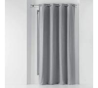 Douceur d'Intérieur Rideau Chinea à œillets 135 x 240 cm Occultant Chambray uni Gris
