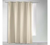 Douceur d'Intérieur, Rideau à Oeillets (135 x 240 cm) Occult Naturel, Occultant Uni