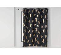 Douceur d'Intérieur Rideau a Oeillets 135 X 240 Cm Occultant Imprime Metallise Swany Anthracite/Or