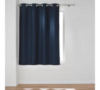 Douceur d'Intérieur, Rideau à Oeillets (140 x 180 cm) Crepuscule Bleu, 100% Occultant Chambray Uni