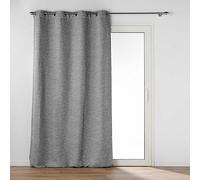 Douceur d'Intérieur – Rideau occultant jacquard Dusky 140x240 cm Anthracite œillets