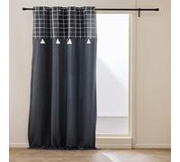 Douceur d'Intérieur, Rideau à Oeillets (140 x 240 cm) Everest Anthracite, Coton & Polyester