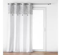 Douceur d'Intérieur Rideau à œillets Flavie Imprimé Coton/Polyester 140x240 cm Gris