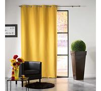 Douceur d'Intérieur, Rideau à Oeillets (140 x 240 cm) Mezzo Jaune, Occultant Uni