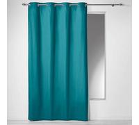 Douceur d'Intérieur, Rideau à Oeillets (140 x 240 cm) Panama Bleu, Coton Uni