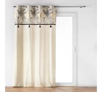 Douceur d'Intérieur, Rideau à Oeillets (140 x 240 cm) Papaya, Coton/Polyester et Top Métallisé