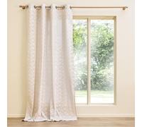 Douceur d'Intérieur, Rideau à Oeillets (140 x 240 cm) Saharis Naturel, Polycoton Imprimé