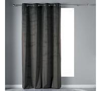 Douceur d'Intérieur – Rideau à oeillets Velvetine – Velours uni 140 x 240 cm Anthracite