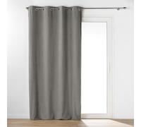 Douceur d'Intérieur, Rideau à Oeillets (140 x 240 cm) Wooly Gris, Bouclette Unie