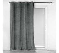 Douceur d'Intérieur, Rideau à Oeillets (140 x 260 cm) Casual Anthracite, Velours Côtelé Uni