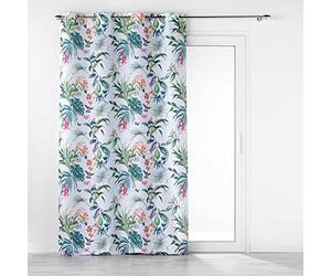 Douceur d'Intérieur, Rideau à Oeillets (140 x 260 cm) Feerie Blanc, Polyester Imprimé