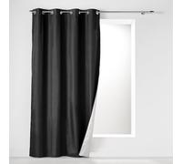 douceur d'intérieur, Rideau à Oeillets (140 x 260 cm) Icemount Noir, Polyester Uni Thermique