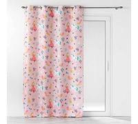 Douceur d'Intérieur, Rideau à Oeillets (140 x 260 cm) Princesse Licorne Rose, Polyester Imprimé