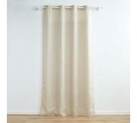 Douceur d'Intérieur Rideau à œillets Zeline 140x260 cm Polyester Naturel Beige fils métallisés