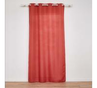 Douceur d'Intérieur, Rideau à Oeillets (140 x 260 cm) Zeline Terracotta, Polyester Uni et Fils Métallisés