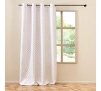 Douceur d'Intérieur Rideau à œillets Piana Naturel Polyester imprimé métallisé 140x280 cm
