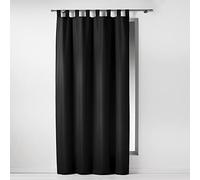 Douceur d'Intérieur Rideau A Passants 140 x 260 CM Polyester UNI Essentiel Noir