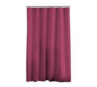 Douceur d'Intérieur, Rideau de Douche avec Crochets (180 x 200 cm) Essencia Framboise, Polyester Uni