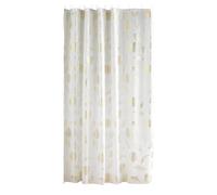 Douceur d'Intérieur Rideau de douche Joya blanc motif feuilles dorées 180x200 cm avec crochets