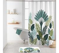 Douceur d'Intérieur, Rideau de Douche avec Crochets (180 x 200 cm) Panazio, Polyester Imprimé