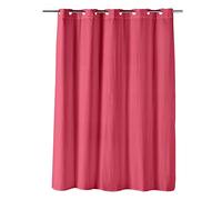 Douceur d'Intérieur, Rideau Douche avec Oeillets Clipsables (180 x 200 cm) Dotty Framboise, Microfibre Gaufrée Unie