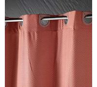 Douceur d'Intérieur, Rideau Douche avec Oeillets Clipsables (180 x 200 cm) Dotty Terracotta, Microfibre Gaufrée Unie