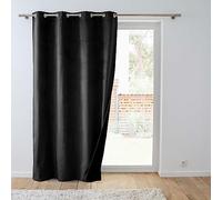 Rideau Isolant Velours "Polarchic" 140x260cm Noir Noir G