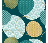 Douceur d'Intérieur Rouleau de Toile Cirée (RLX 1,40mx20m) Persea Emeraude, PVC Imprimé