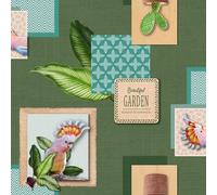 Douceur d'Intérieur Rouleau de Toile Cirée (RLX 1,40mx20m) Wallys Vert, PVC Photoprint
