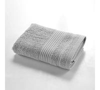 Douceur d'Intérieur, Serviette de Toilette (50 x 90 cm) Tendresse Gris Perle, Eponge Unie 100% Coton