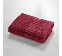 Douceur d'Intérieur, Serviette de Toilette (50 x 90 cm) Tendresse Rubis, Eponge Unie 100% Coton