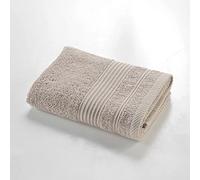 Douceur d'Intérieur, Serviette de Toilette (50 x 90 cm) Tendresse Taupe, Eponge Unie 100% Coton