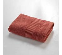 Douceur d'Intérieur, Serviette de Toilette (50 x 90 cm) Tendresse Terracotta, Eponge Unie 100% Coton