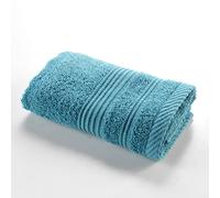 Douceur d'Intérieur, Serviette Invité (30 x 50 cm) Tendresse Bleu Paon, Eponge Unie 100% Coton