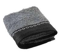 Douceur d'intérieur - Serviette invité SARASO - Eponge jacquard 450 g/m² - 30 x 50 cm - Anthracite - SARASO Douceur d'intérieur Gris foncé
