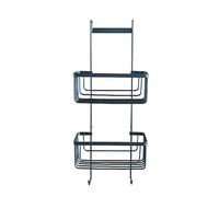 douceur d'intérieur, Serviteur de Douche 2 Paniers (25 x 12 x 60 cm) Filaire Premium Noir, Métal